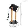 LAMPADA DA TAVOLO HORNWOOD NERA E27 1X28W