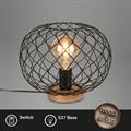 LAMPADA DA TAVOLO WINKI 30CM 25W NERO E LEGNO