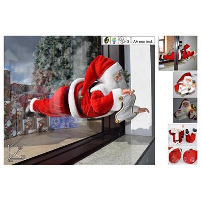 BABBO NATALE VOLANTE CON MOVIMENTO 70CM LUCI E SUONI