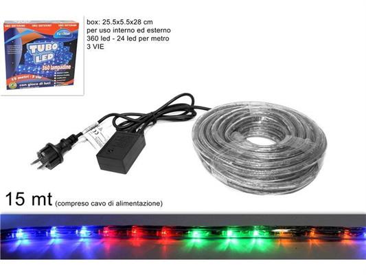 TUBO LED 15MT MULTICOLOR 3VIE