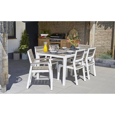 SET HARMONY BIANCO/CAPPUCCINO CON 6 SEDIE