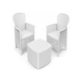 SALOTTO RATTAN BIANCO 3 POSTI CON CUSCINI