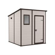 CASETTA IN RESINA MANOR PENT 6x6 CON FINESTRA FRONTALE BEIGE